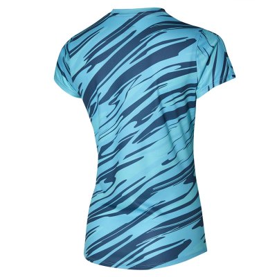 Camisa Mizuno Impulse Core Estampados Tee Mujer - Azules - Chile M460OTVCDM